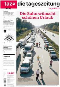 Portada de Die Tageszeitung (Germany)
