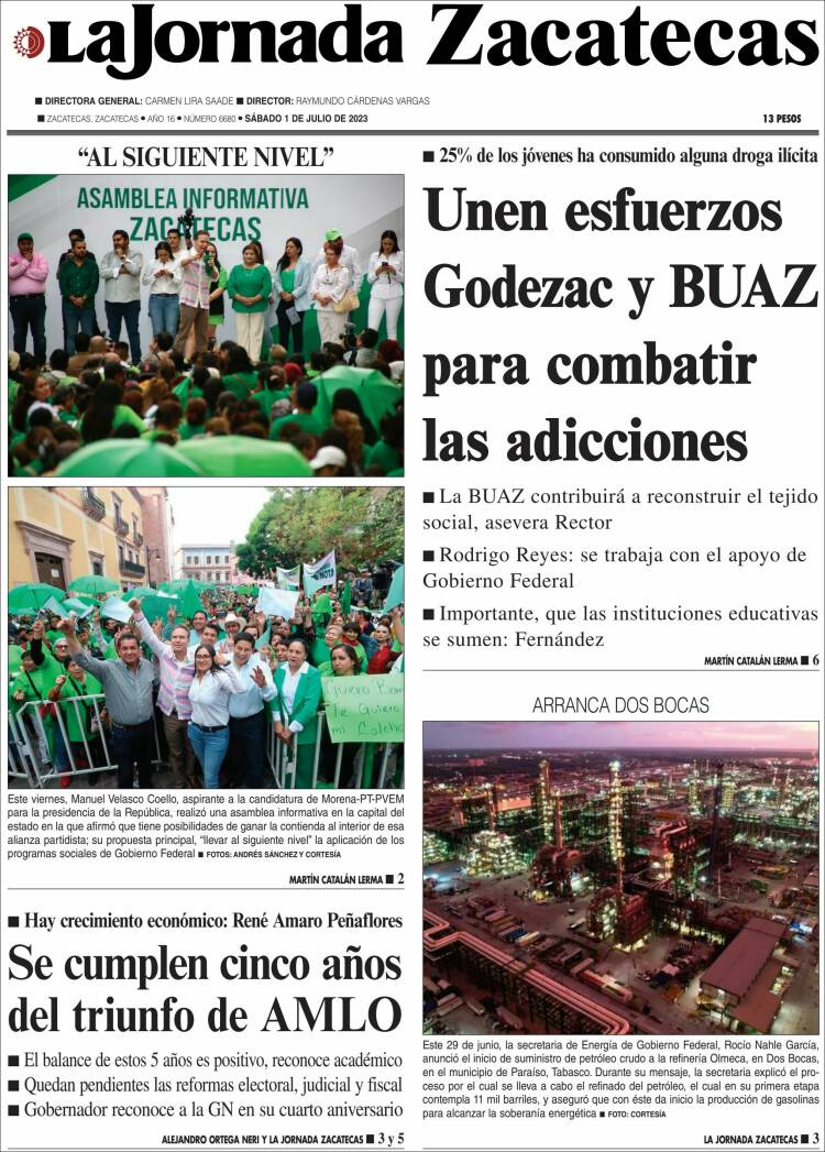Portada de Jornada de Zacatecas (México)