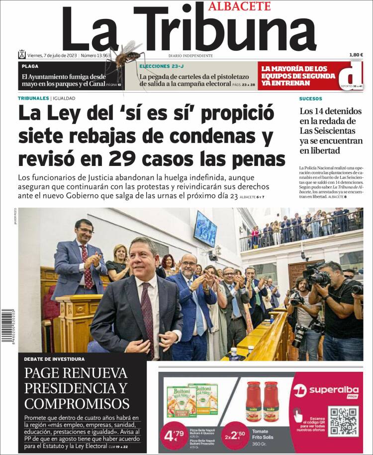 Portada de La Tribuna de Albacete (Spain)