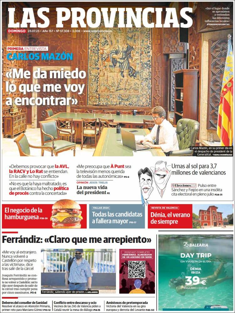 Portada de Las Provincias (España)