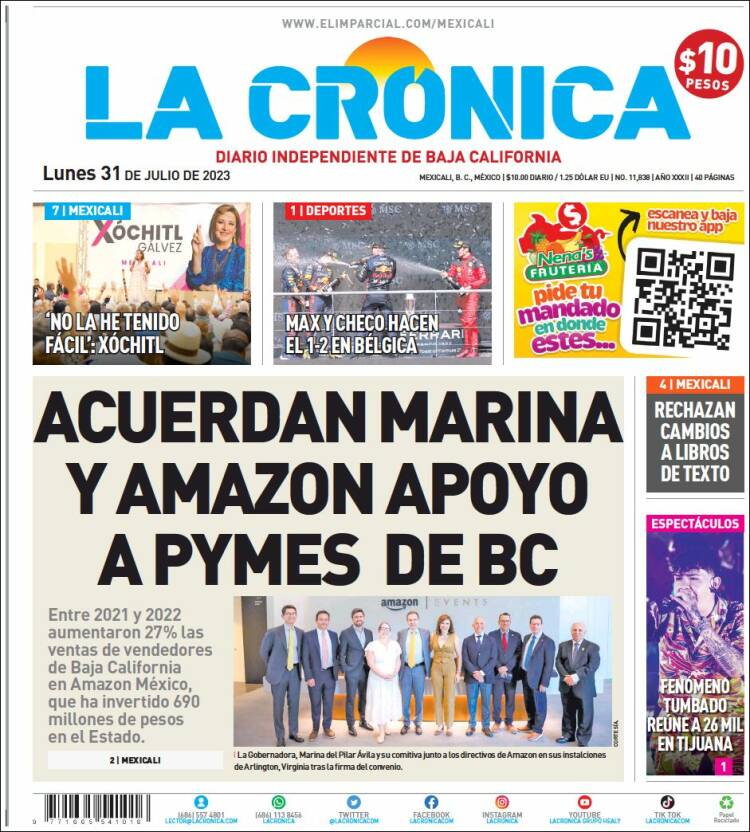 Portada de La Crónica de Baja California (México)