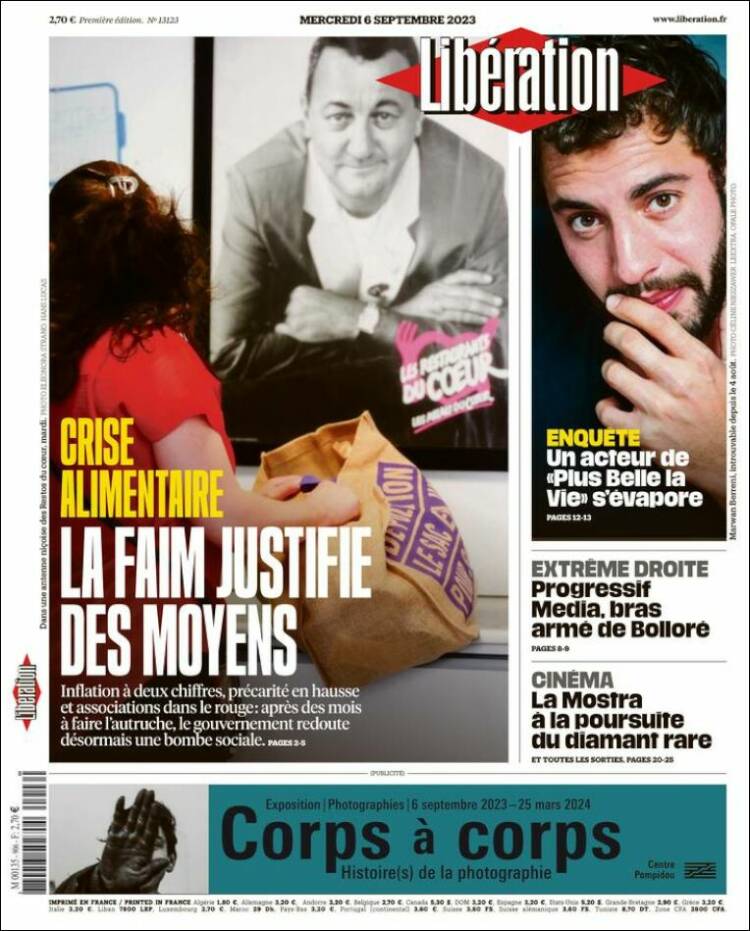 Portada de Libération (Francia)