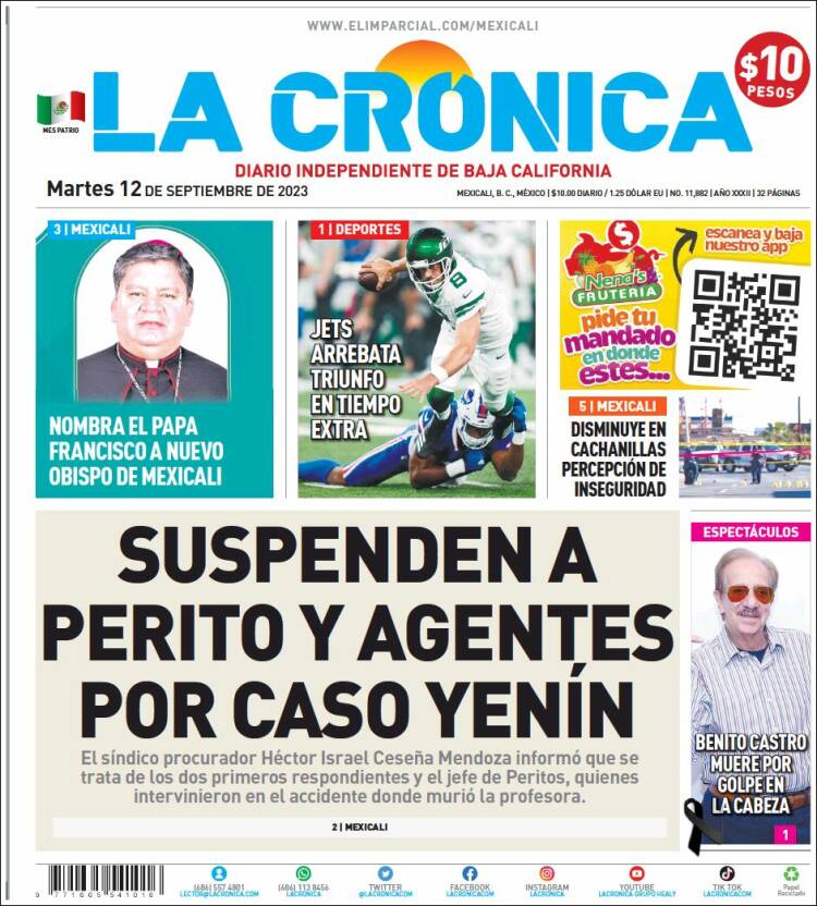 Portada de La Crónica de Baja California (México)