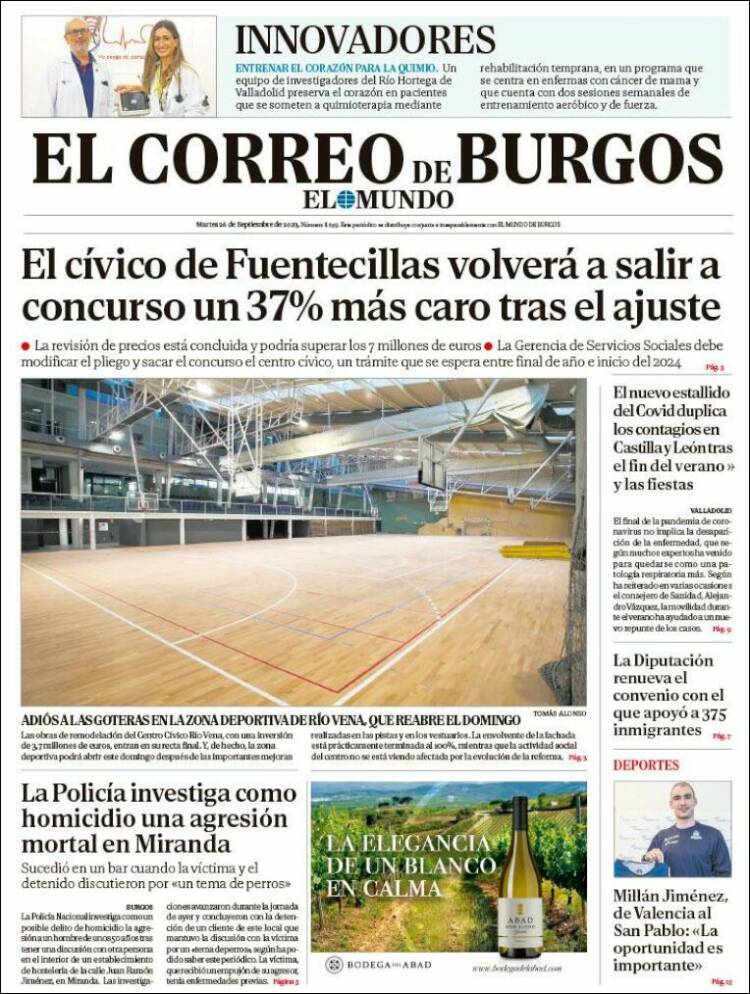 Portada de El Correo de Burgos (Espagne)