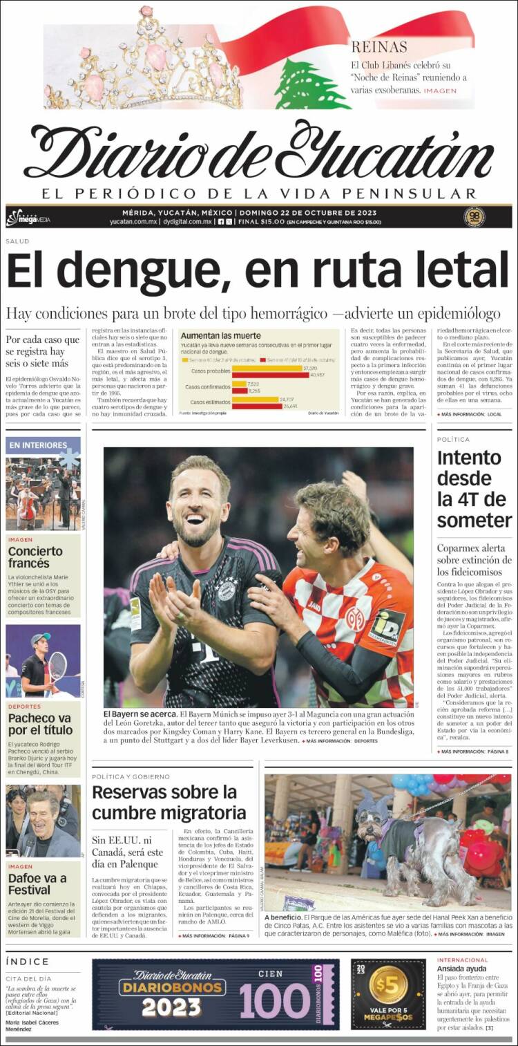 Portada de Diario de Yucatán (México)