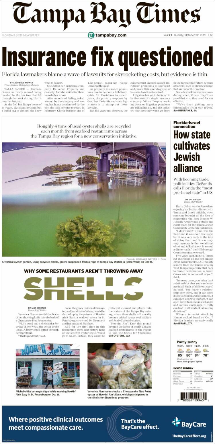 Portada de Tampa Bay Times (USA)