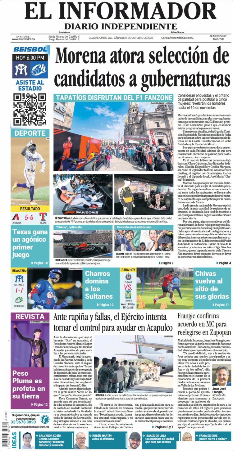 Portada de El Informador (México)