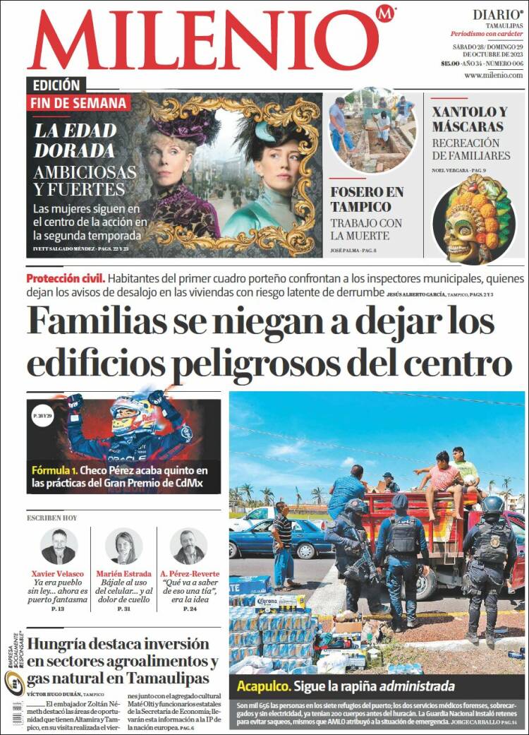 Portada de Milenio - Tamaulipas (México)