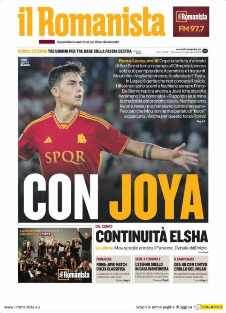 Portada de Romanista (Italia)