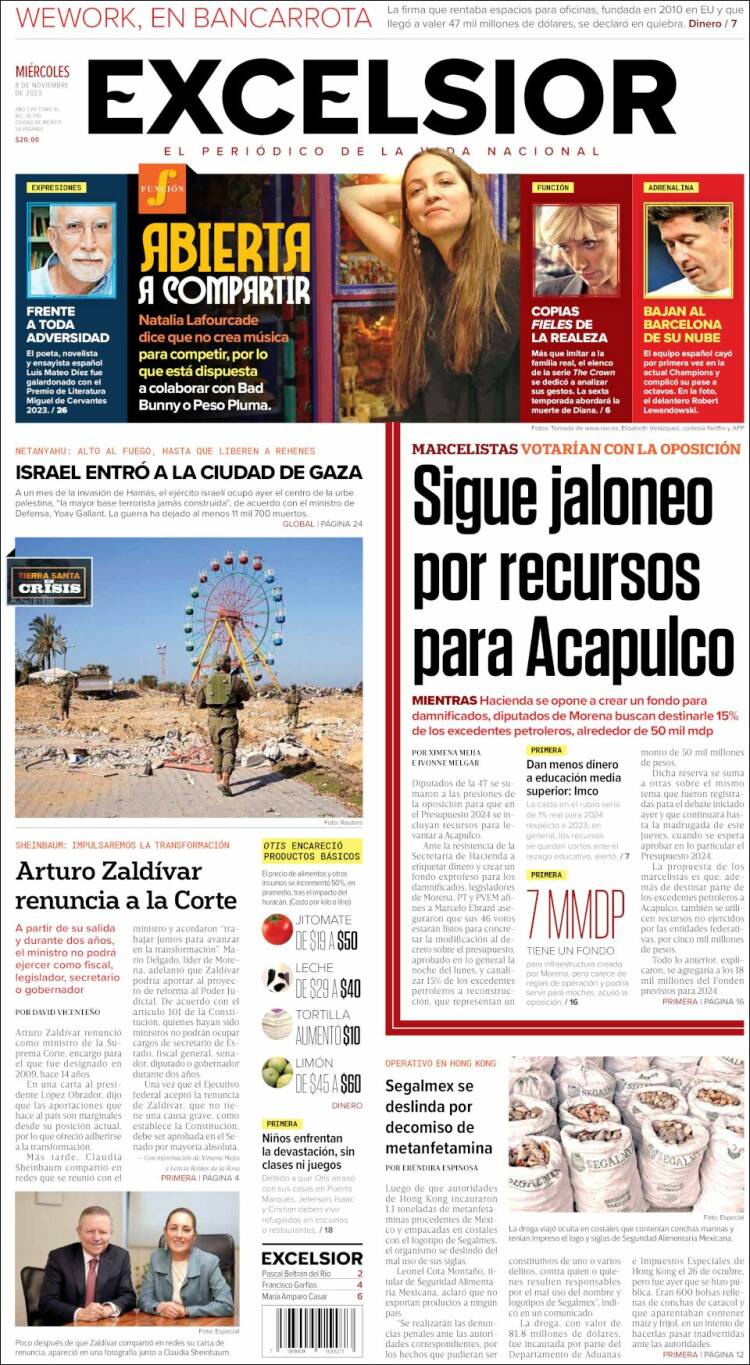 Portada de Excelsior (México)