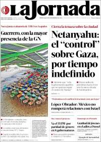 Portada de La Jornada (México)