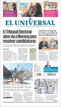 Portada de El Universal (México)