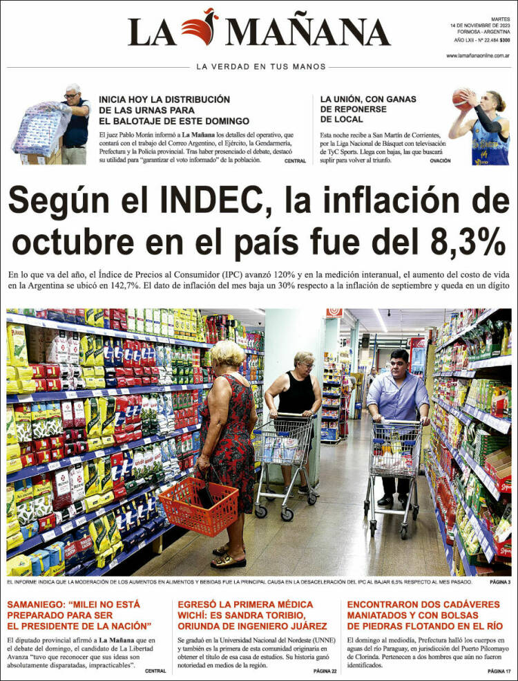 Portada de Diario La Mañana (Argentina)