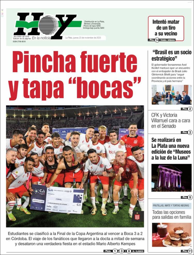 Portada de Diario Hoy (Argentina)