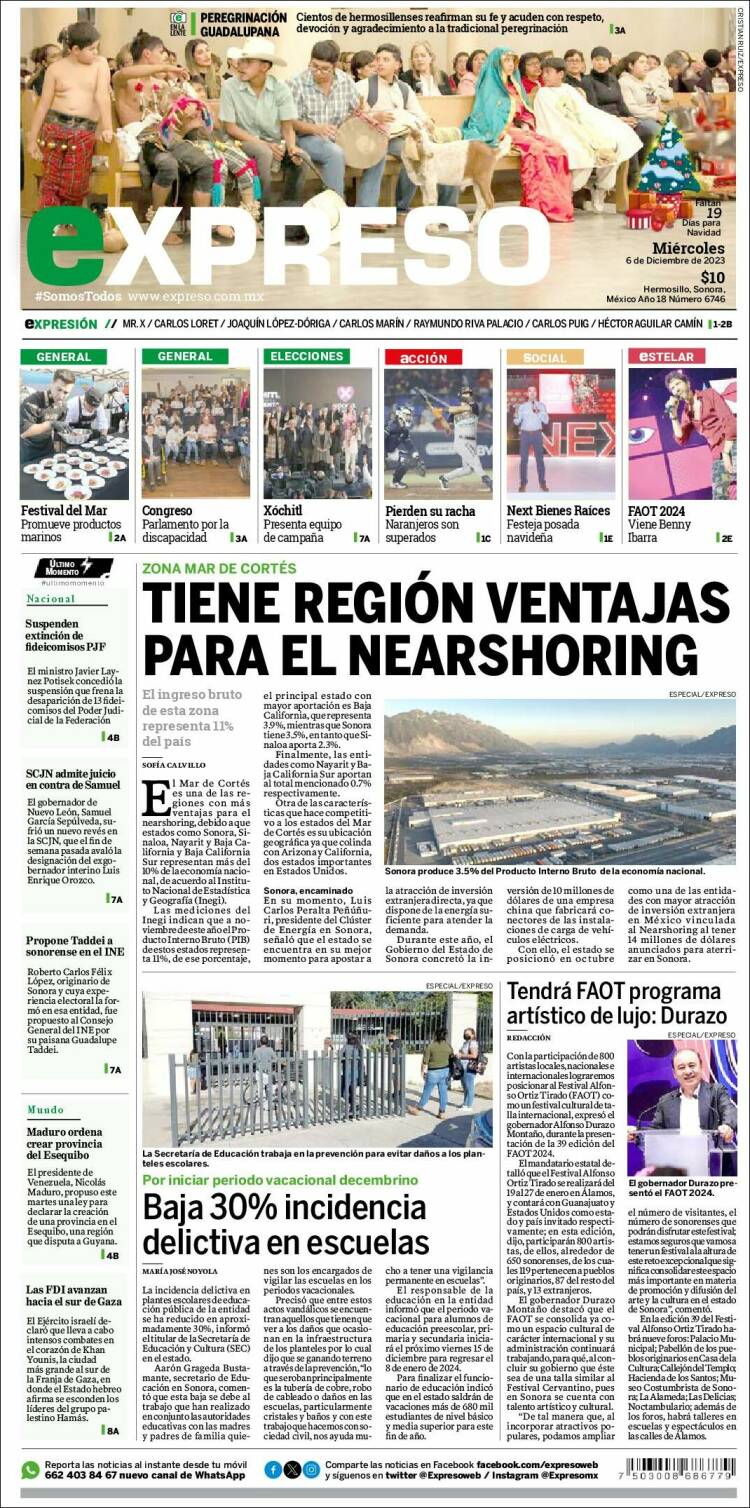Portada de Expreso (México)