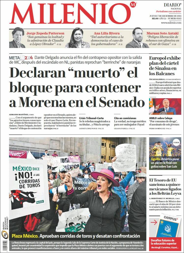 Portada de Milenio (México)