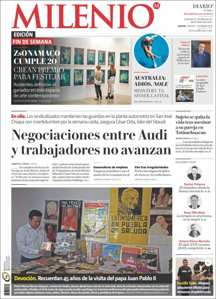 Portada de Milenio de Puebla (México)