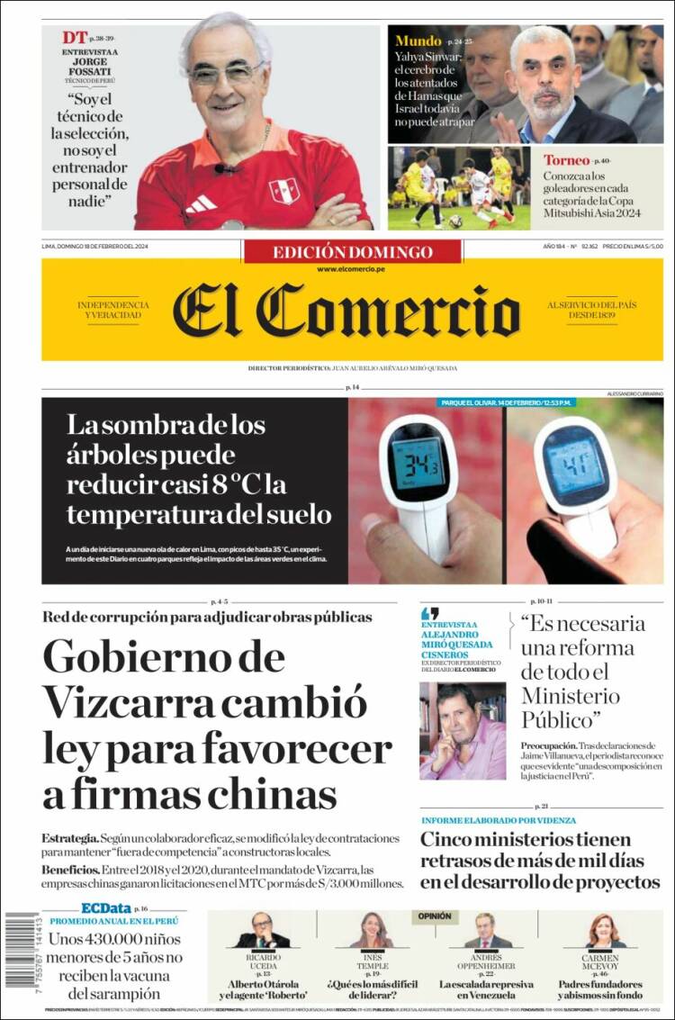 Portada de El Comercio (Peru)