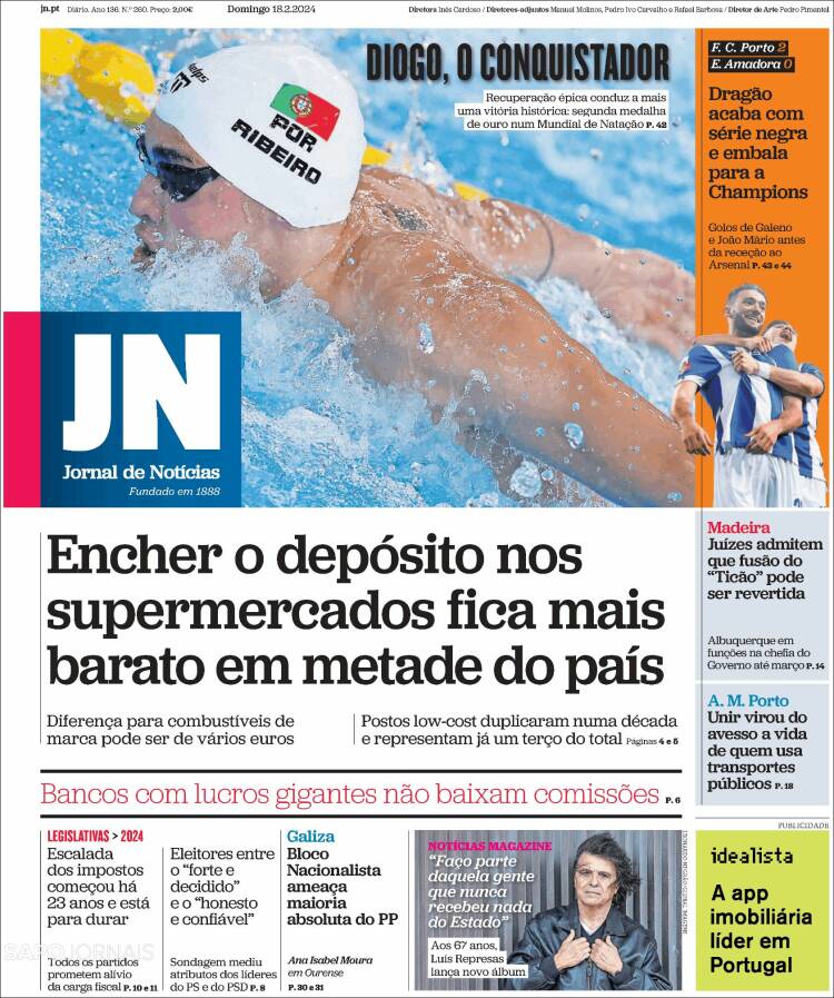 Portada de Jornal de Notícias (Portugal)