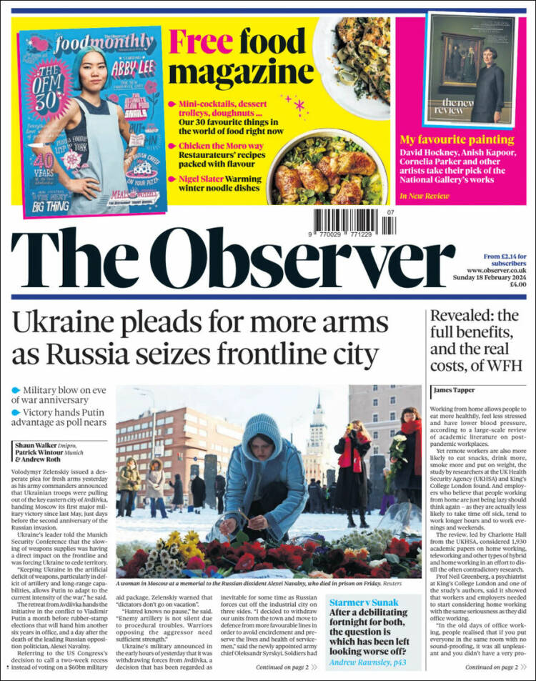 Portada de The Observer (United Kingdom)