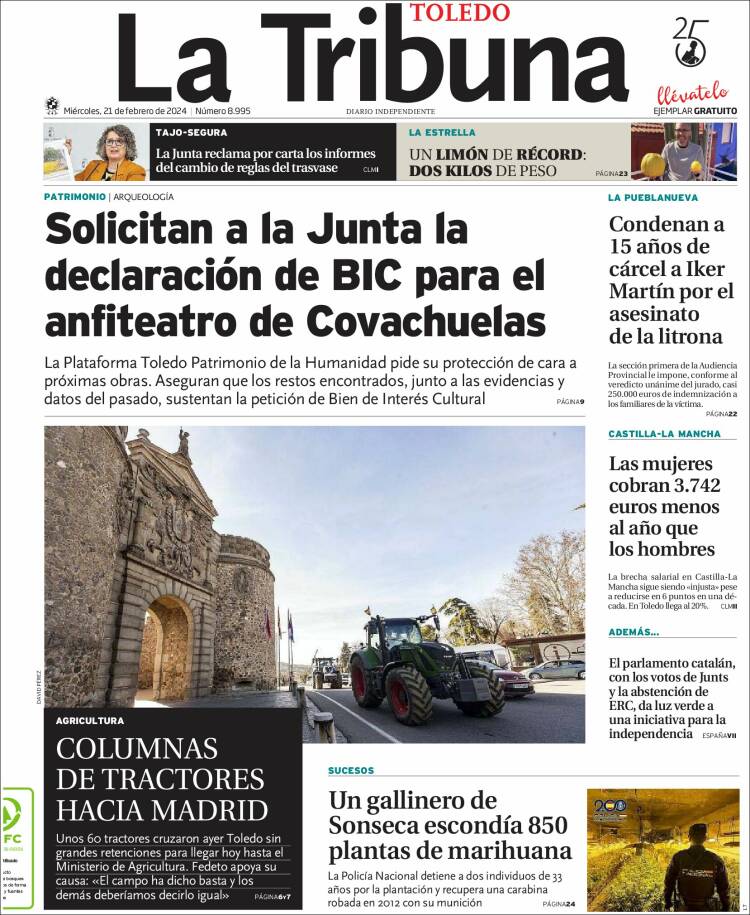 Portada de La Tribuna de Toledo (España)