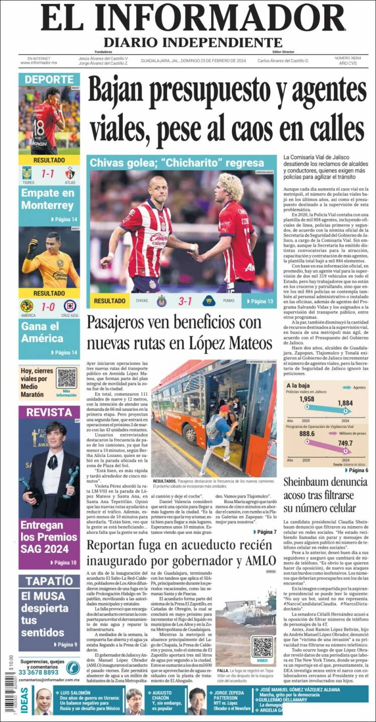 Portada de El Informador (México)