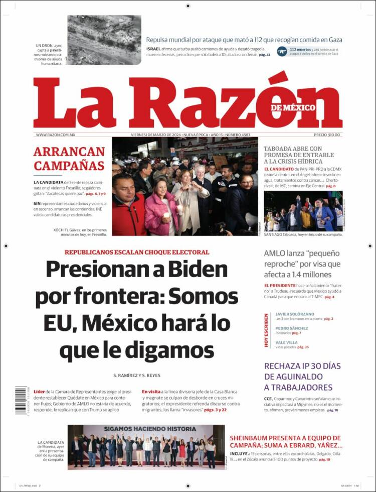 Portada de La Razón (México)