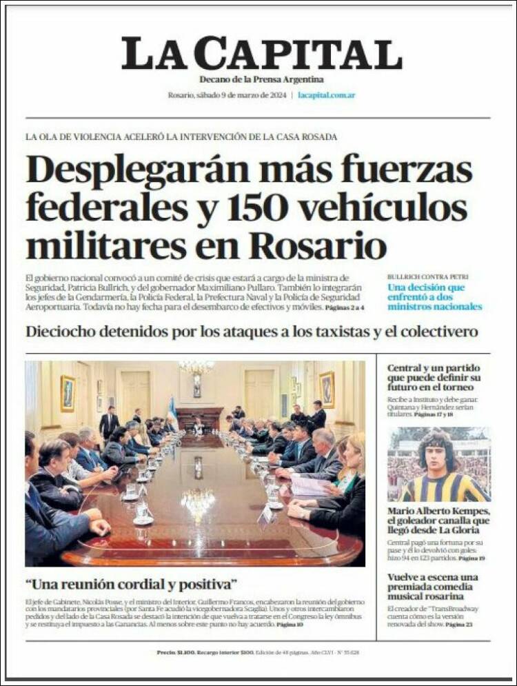 Portada de La Capital - Rosario (Argentina)