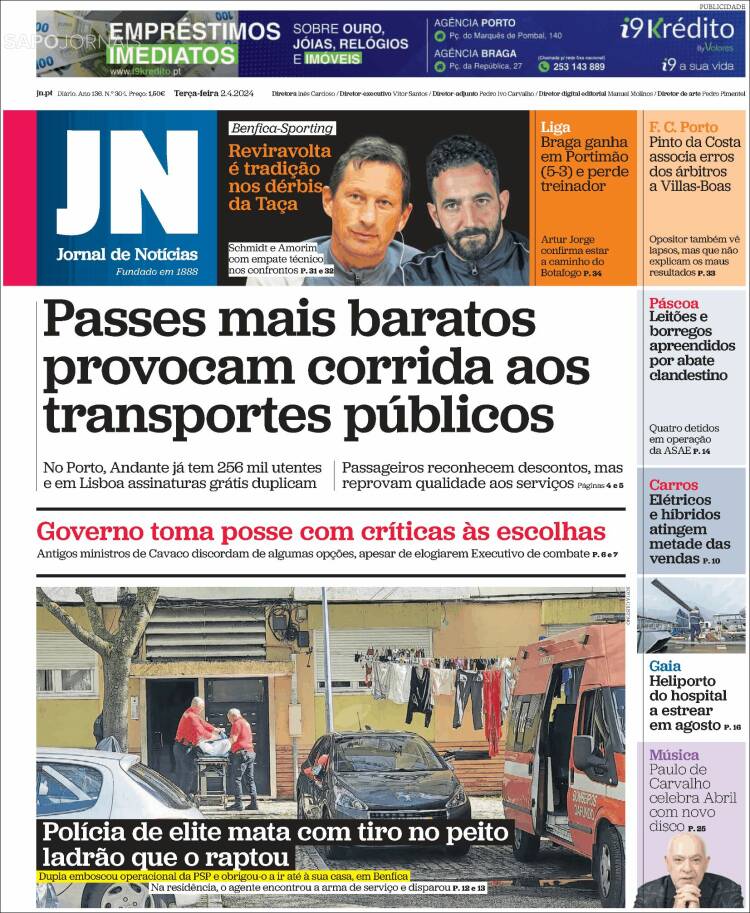 Portada de Jornal de Notícias (Portugal)