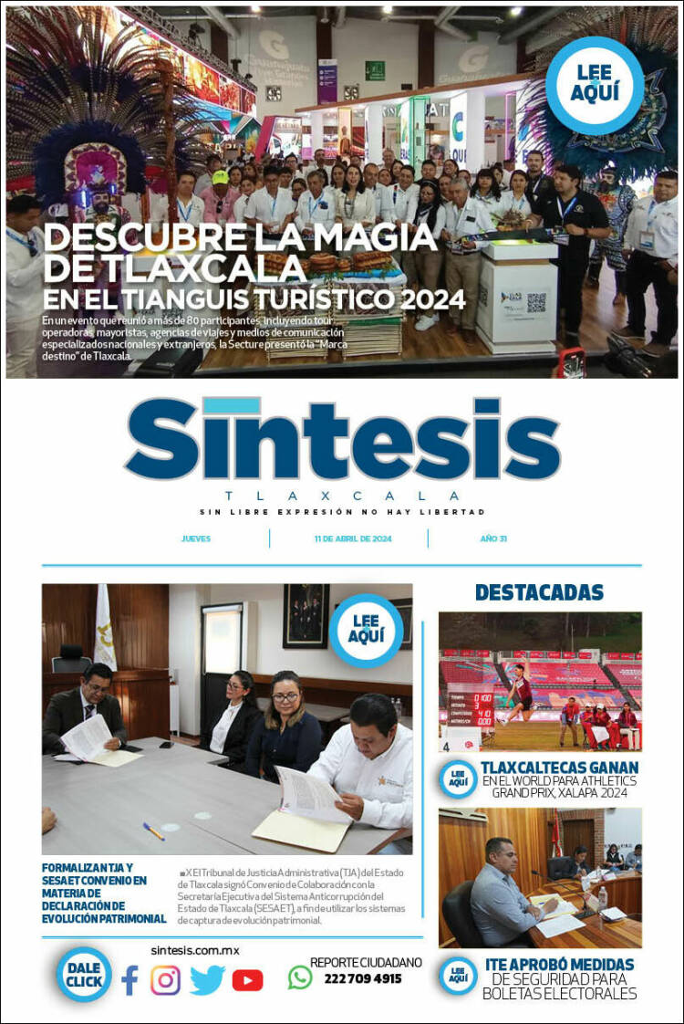 Portada de Síntesis de Tlaxcala (México)