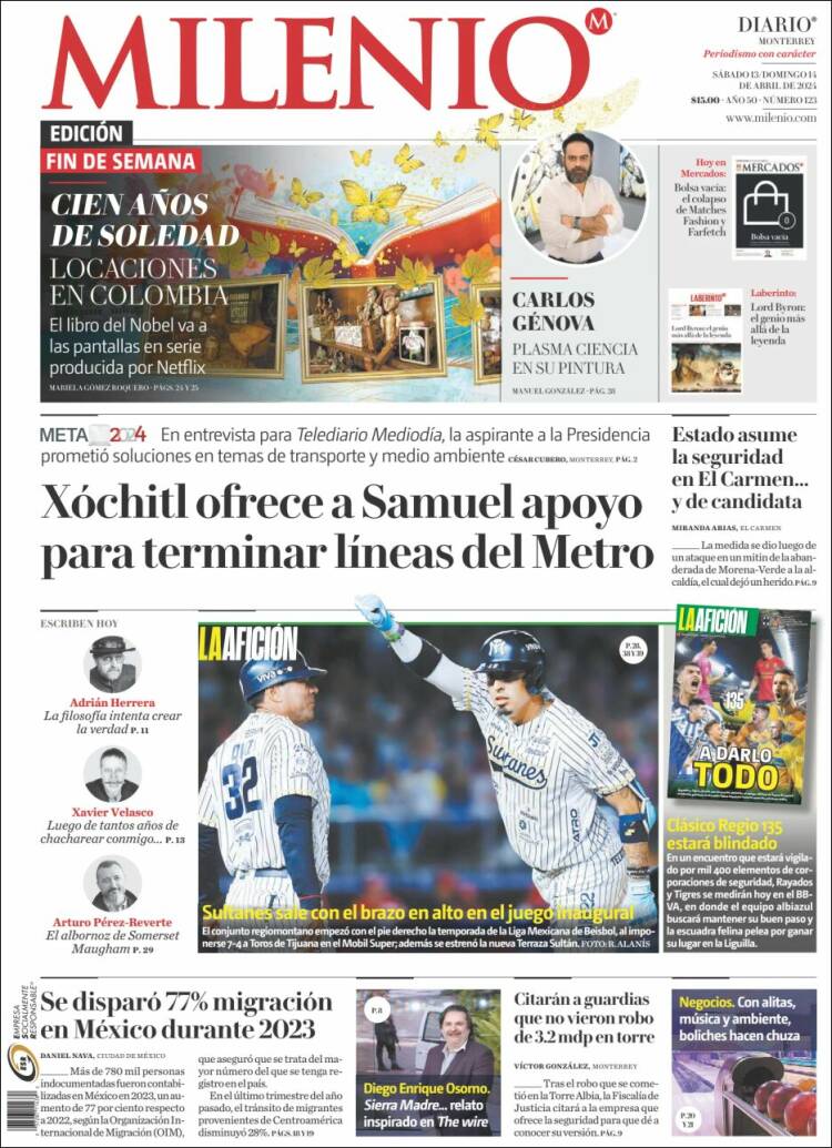 Portada de Milenio de Monterrey (México)