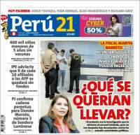 Portada de Perú 21 (Pérou)