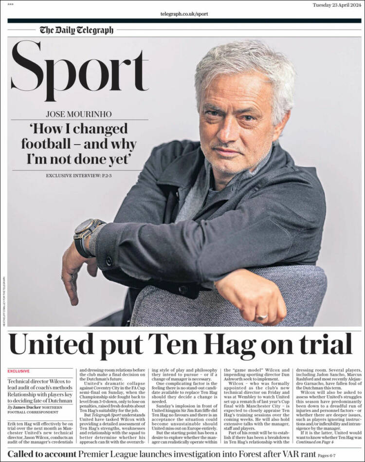 Portada de Telegraph Sport (Royaume-Uni)