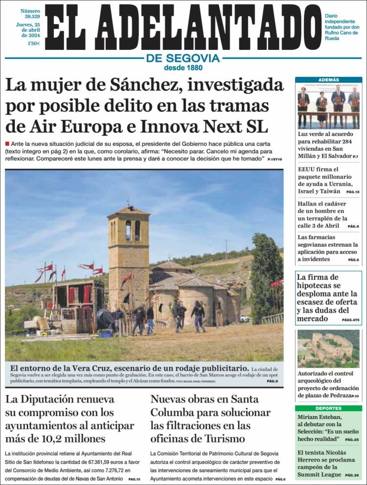 Portada de El Adelantado de Segovia (Spain)