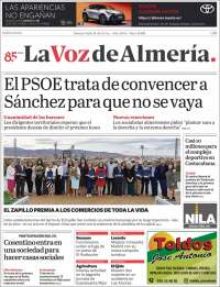 Portada de La Voz de Almería (Espagne)