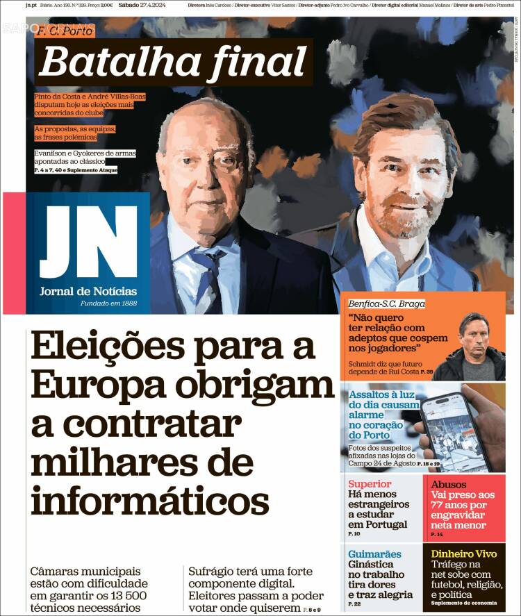 Portada de Jornal de Notícias (Portugal)