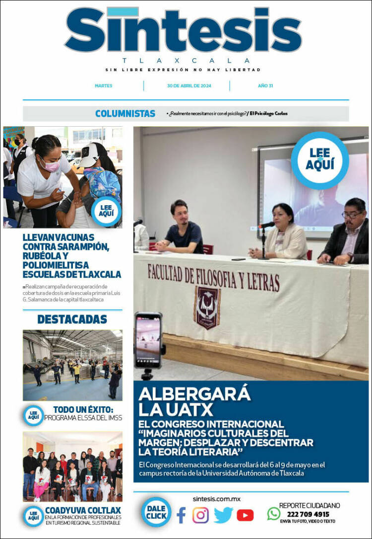 Portada de Síntesis de Tlaxcala (México)