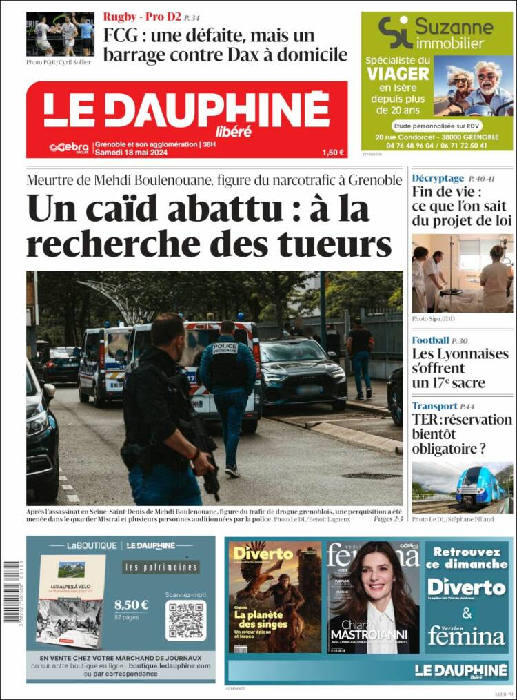 Portada de Le Dauphiné Libéré (France)