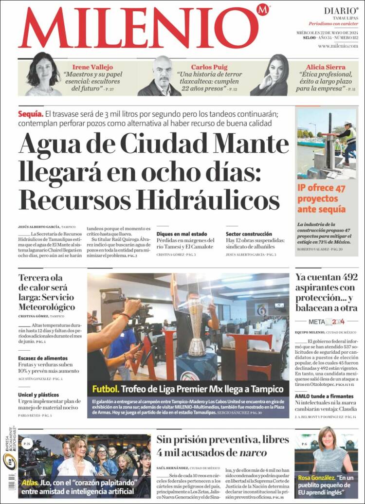Portada de Milenio - Tamaulipas (México)