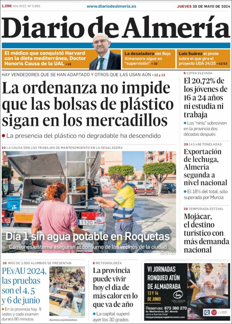 Portada de Diario de Almería (España)