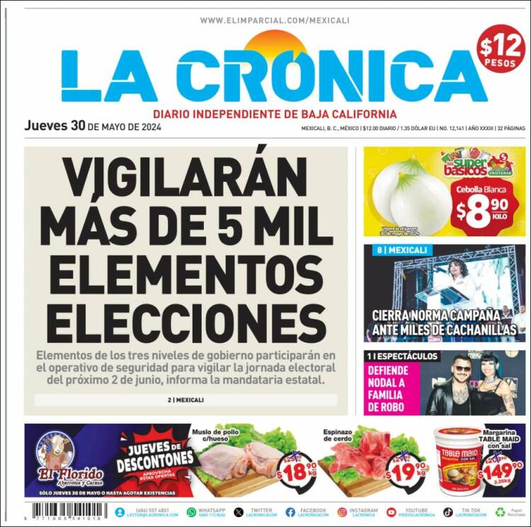 Portada de La Crónica de Baja California (México)
