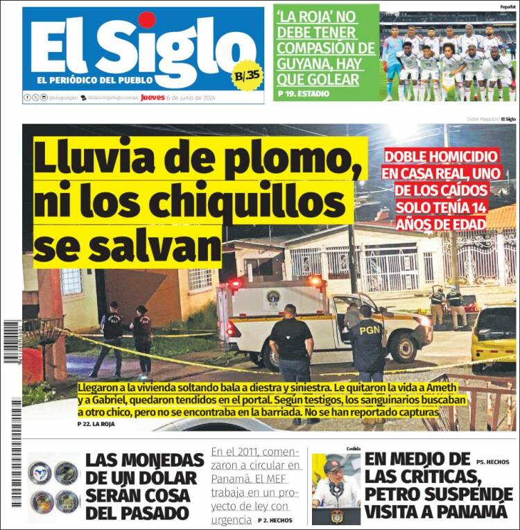 Portada de El Siglo (Panamá)