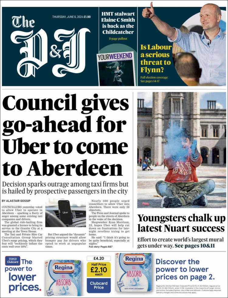 Portada de The Press and Journal (Reino Unido)