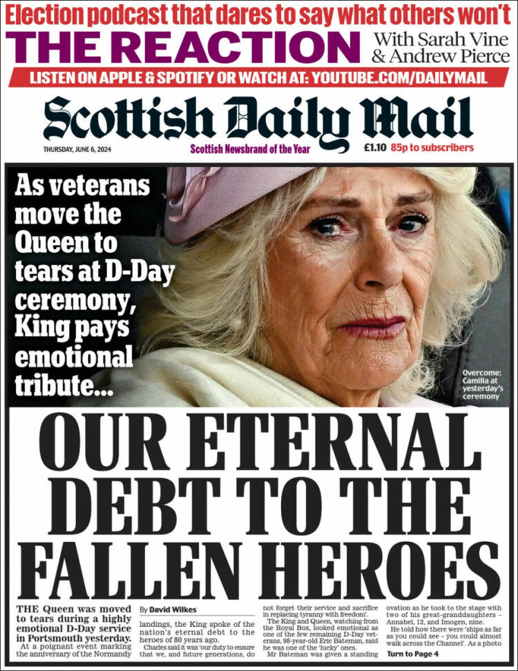 Portada de Scottish Daily Mail (Reino Unido)
