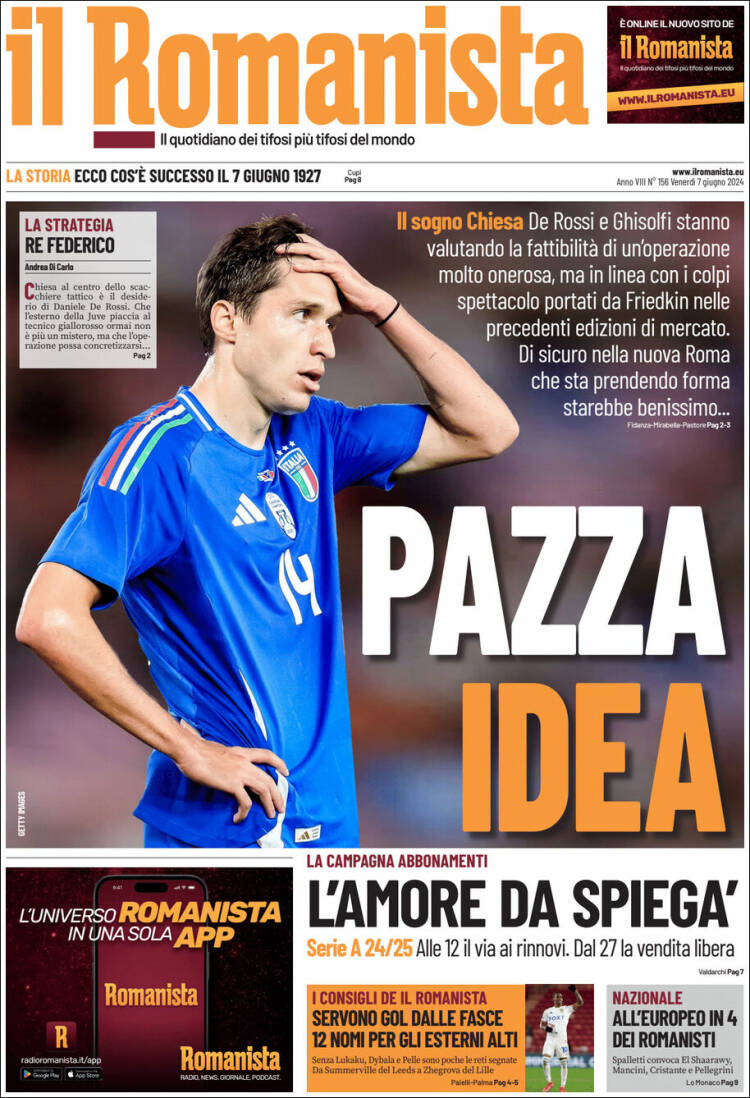 Portada de Romanista (Italia)