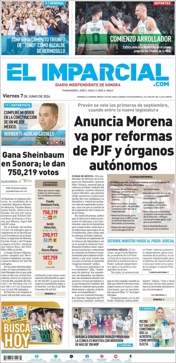 Portada de El Imparcial (México)