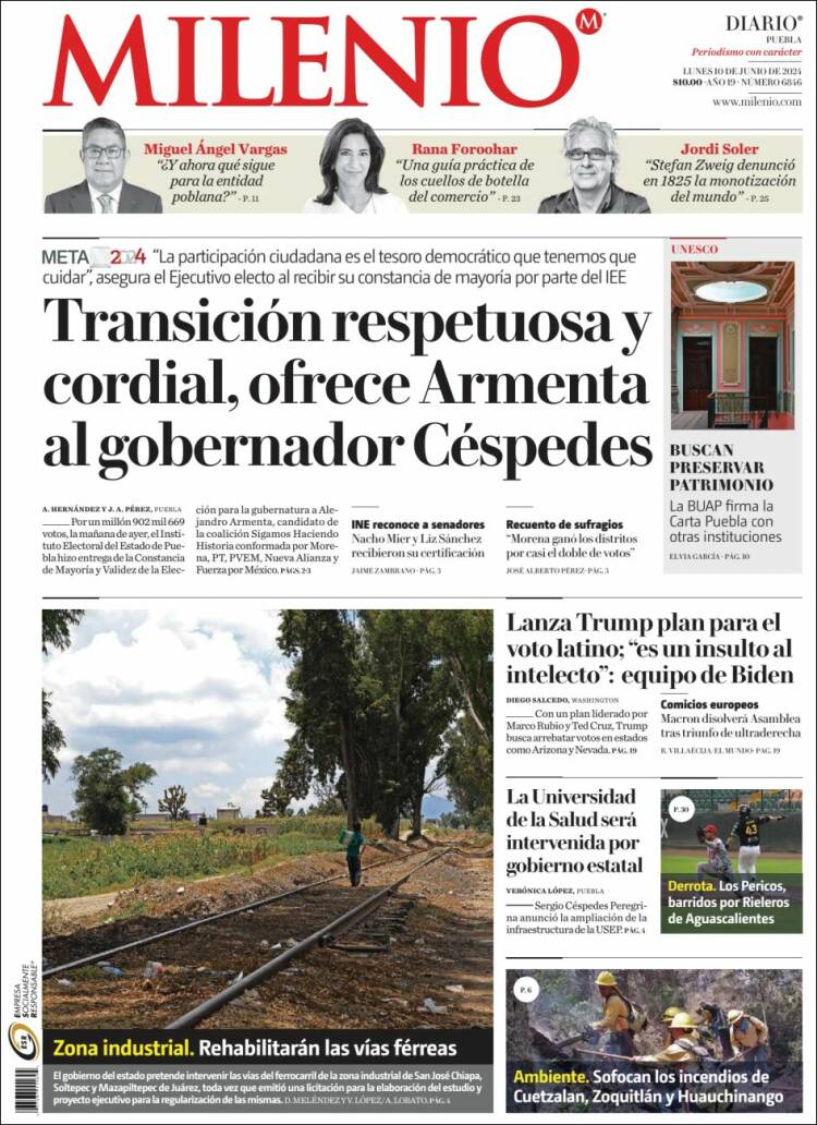 Portada de Milenio de Puebla (México)