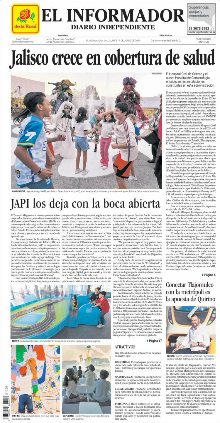 Portada de El Informador (México)