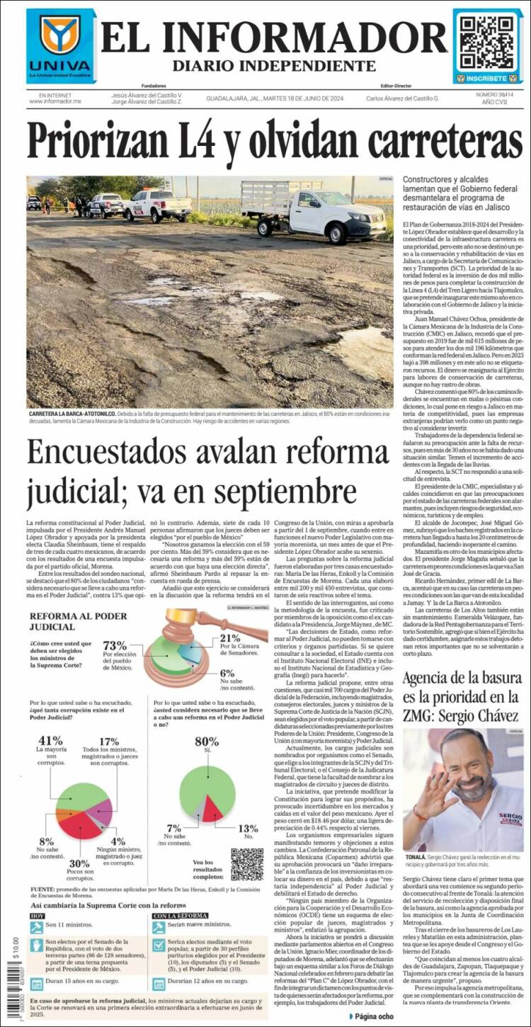 Portada de El Informador (México)