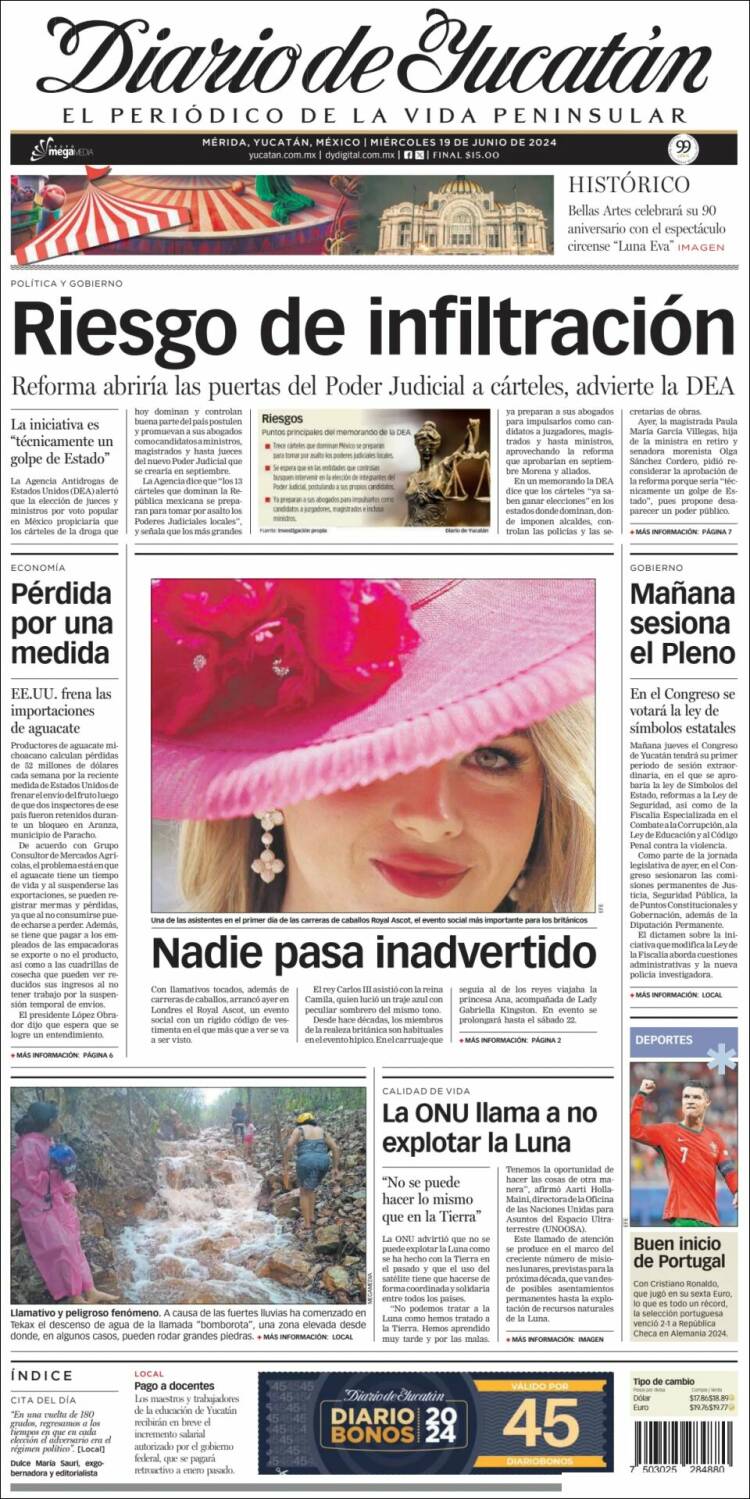 Portada de Diario de Yucatán (México)
